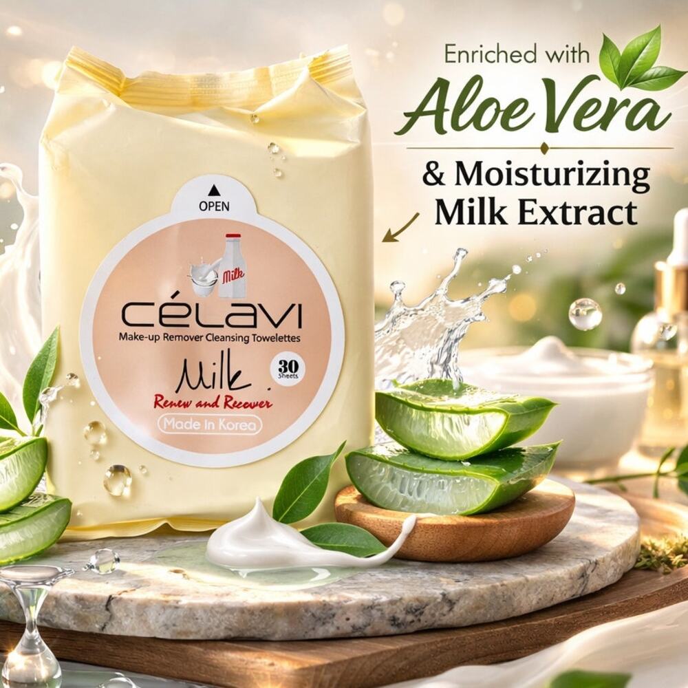 Celavi Milk Make-Up Remover Wipes NEW